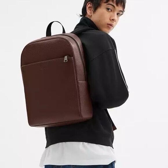 NWT Coach Men's Owen Backpack Qb/Maple CAJ66 Leather - Picture 6 of 8